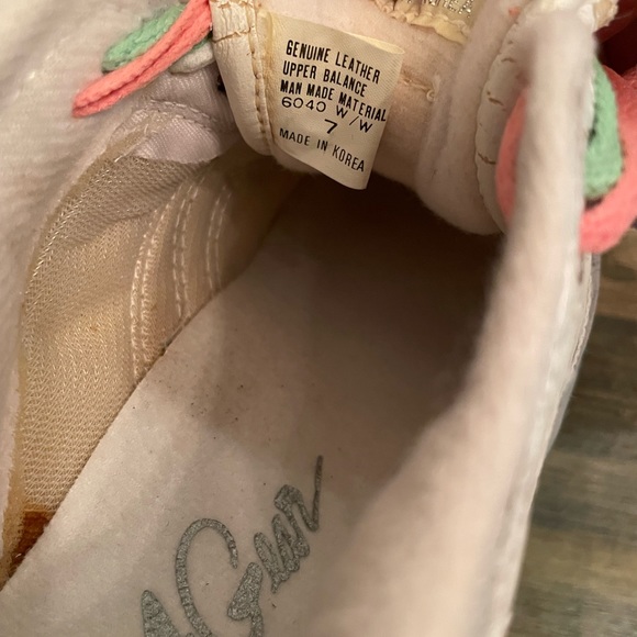 Vintage 1980s LA gear low top white sneakers 7 NEW scuff Rare 3 laces purple - Picture 7 of 17